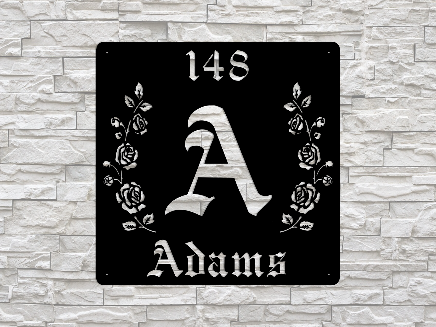 Retro-Gothic Letter A Family Name Sign