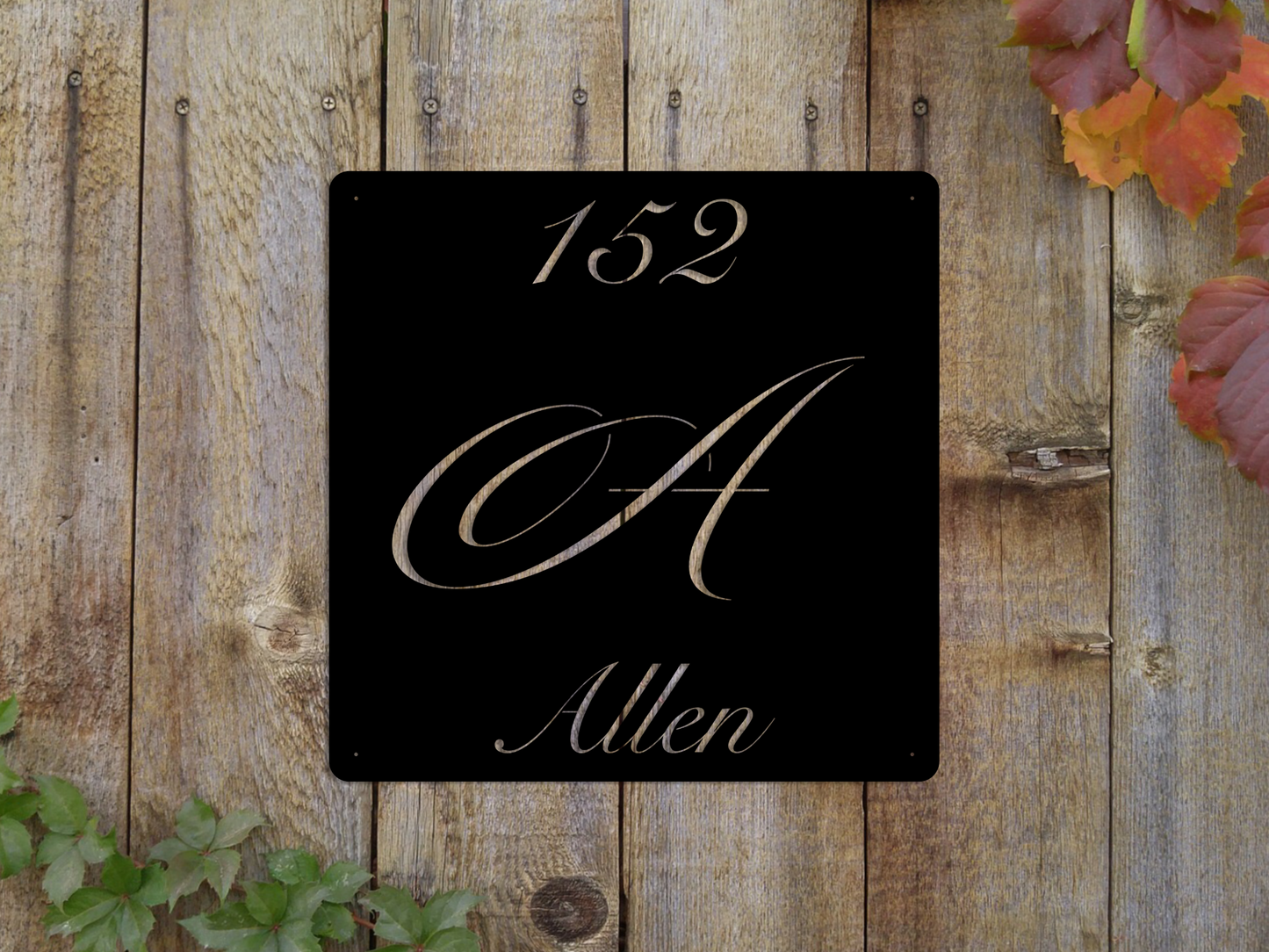 Elegant Letter A Family Name Sign