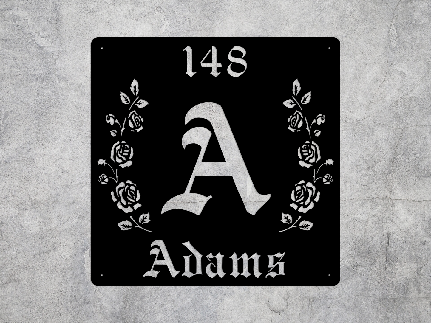 Retro-Gothic Letter A Family Name Sign