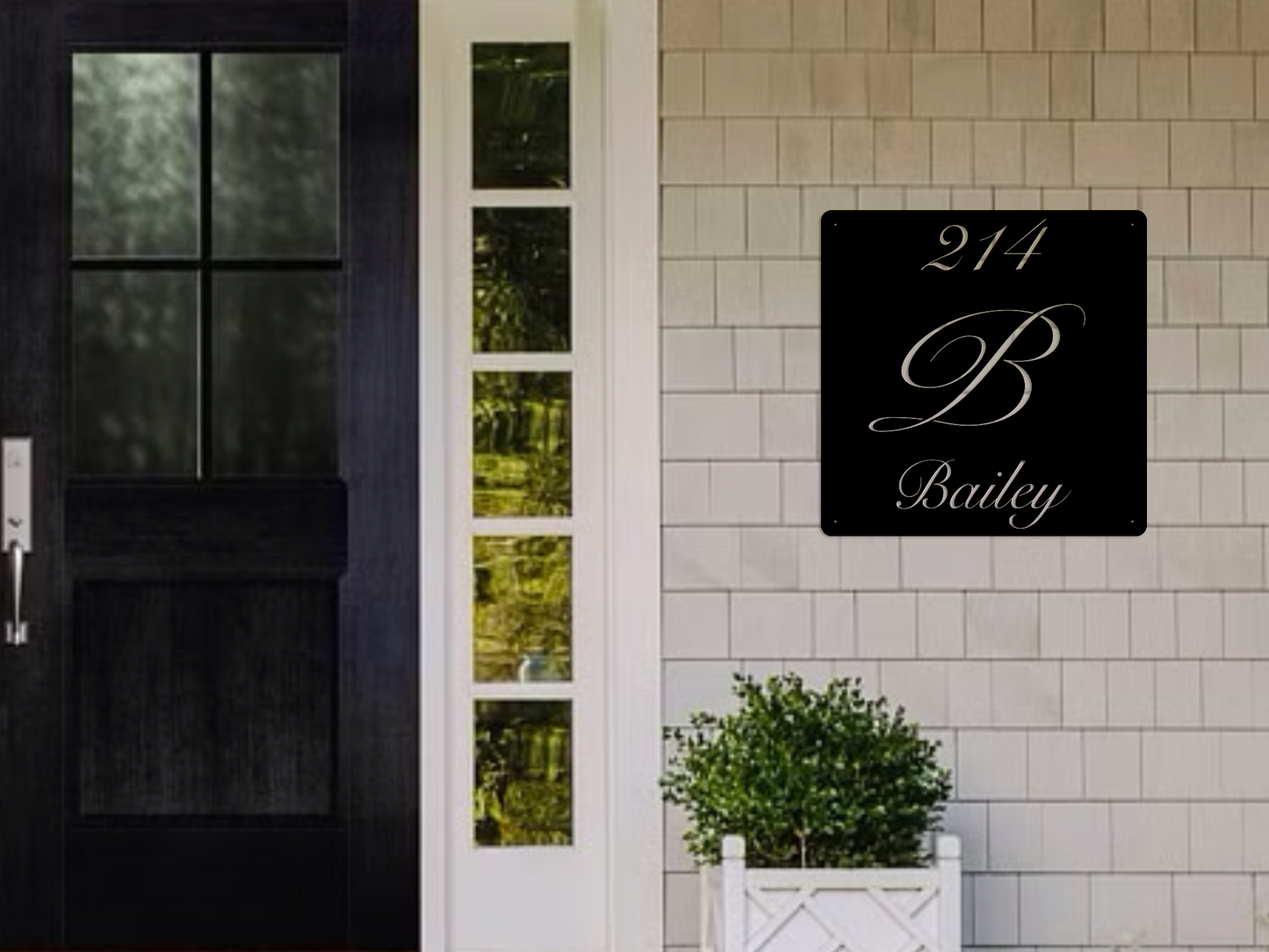 Elegant Letter B Family Name Sign