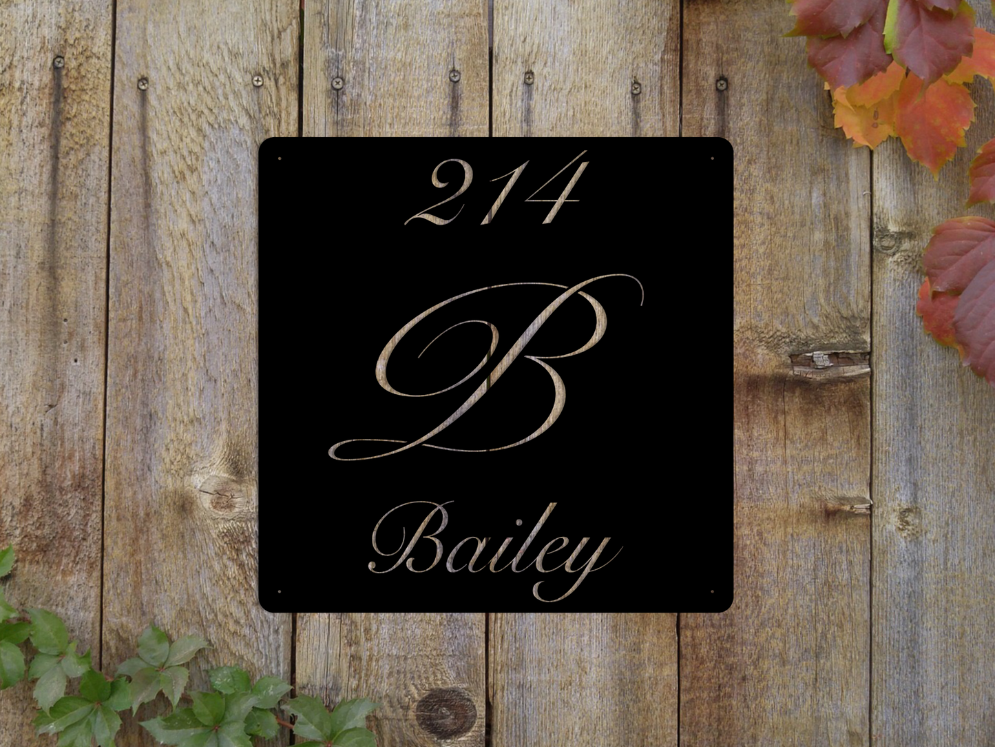 Elegant Letter B Family Name Sign