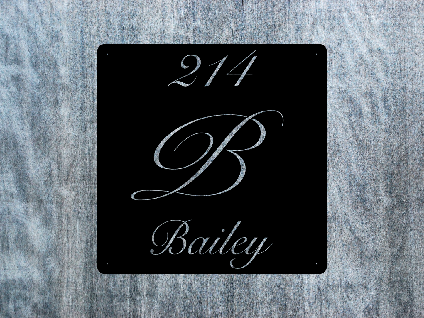 Elegant Letter B Family Name Sign