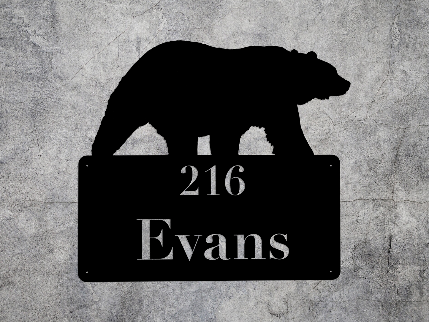 Bear Family Name Sign