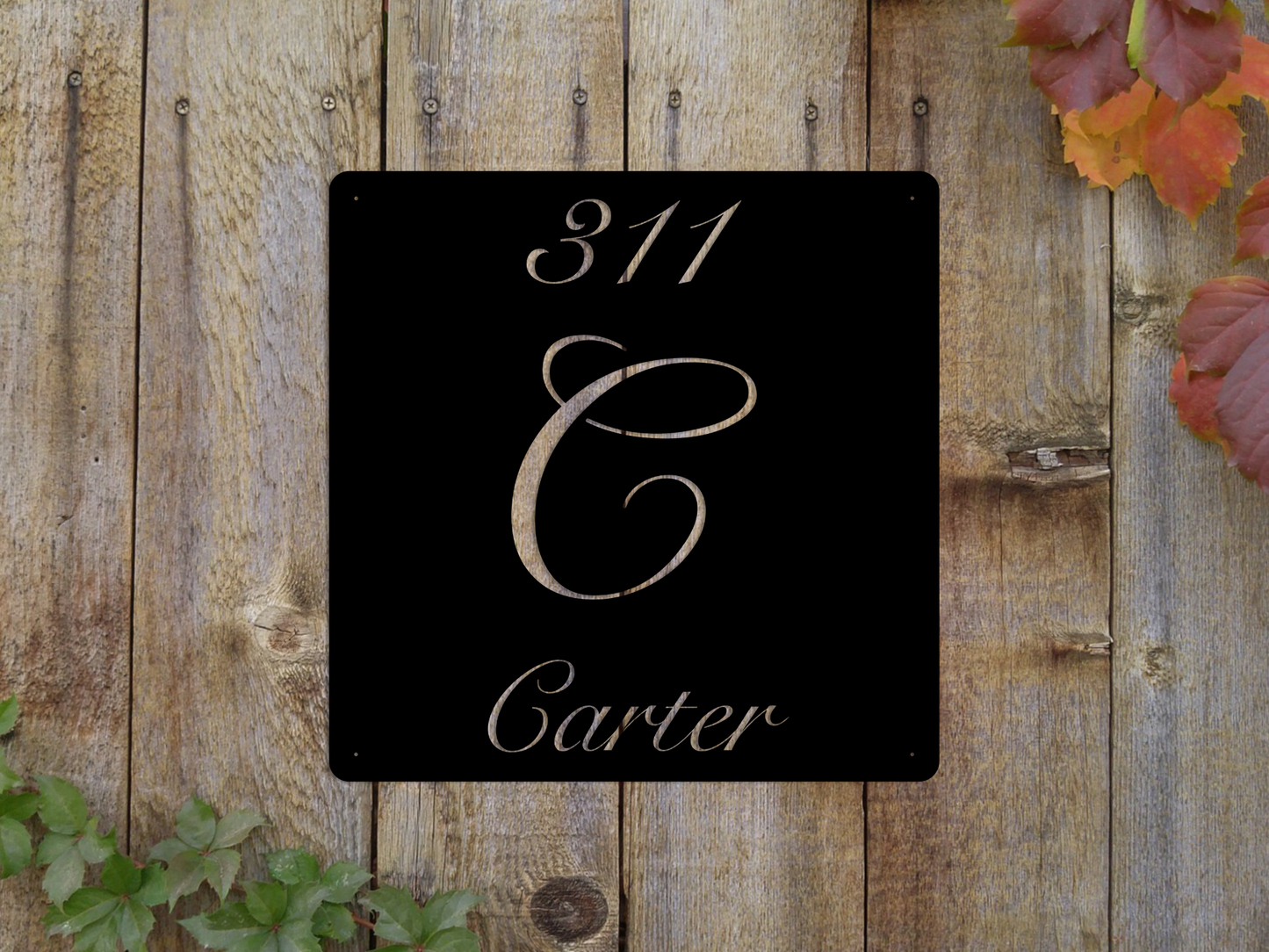 Elegant Letter C Family Name Sign