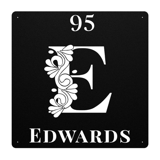 Classic Serif E Family Name Sign