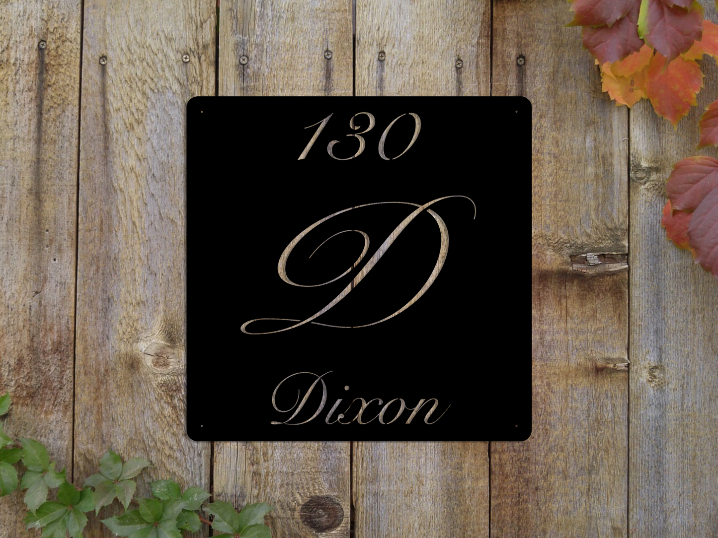 Elegant Letter D Family Name Sign