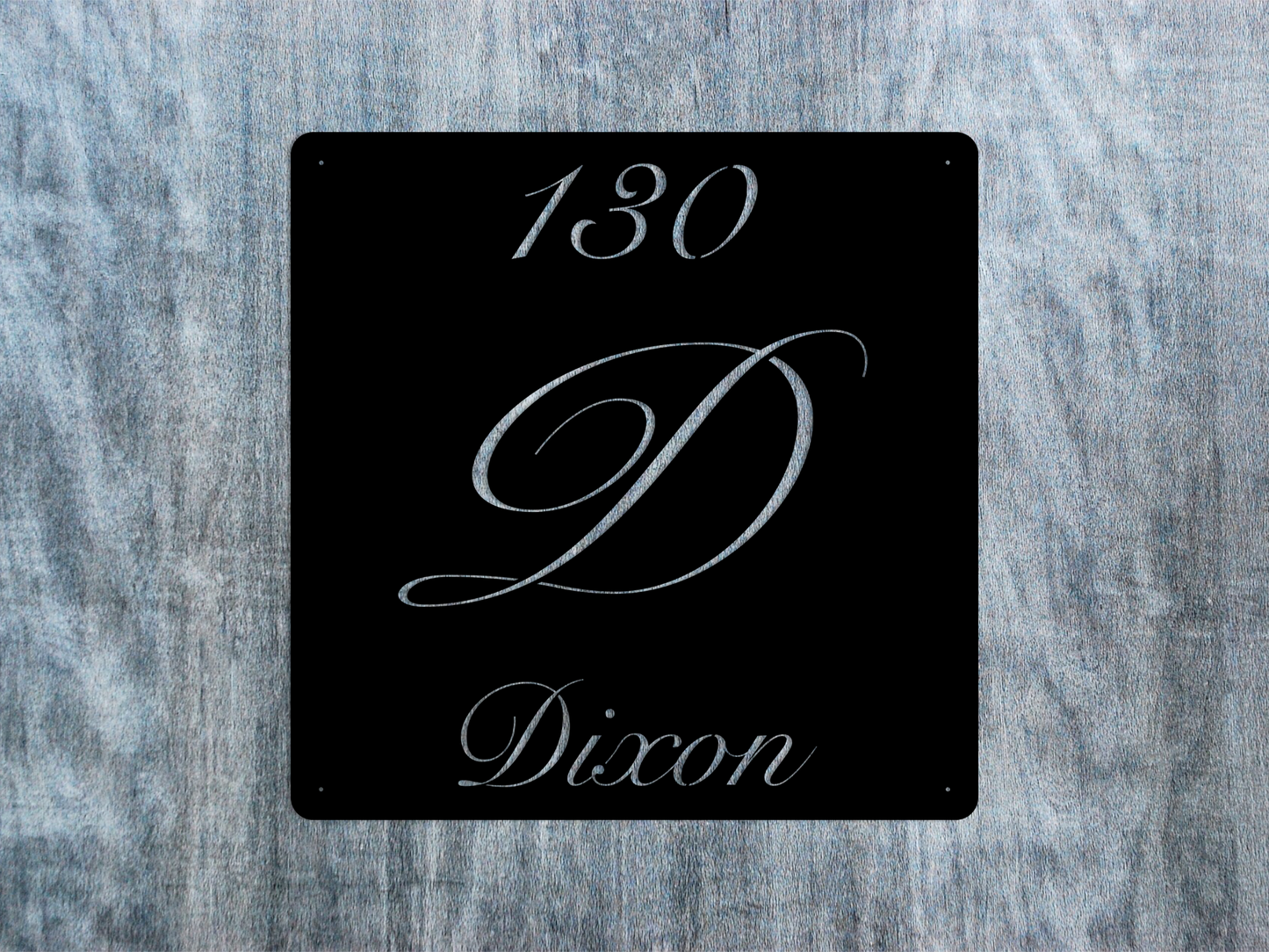 Elegant Letter D Family Name Sign