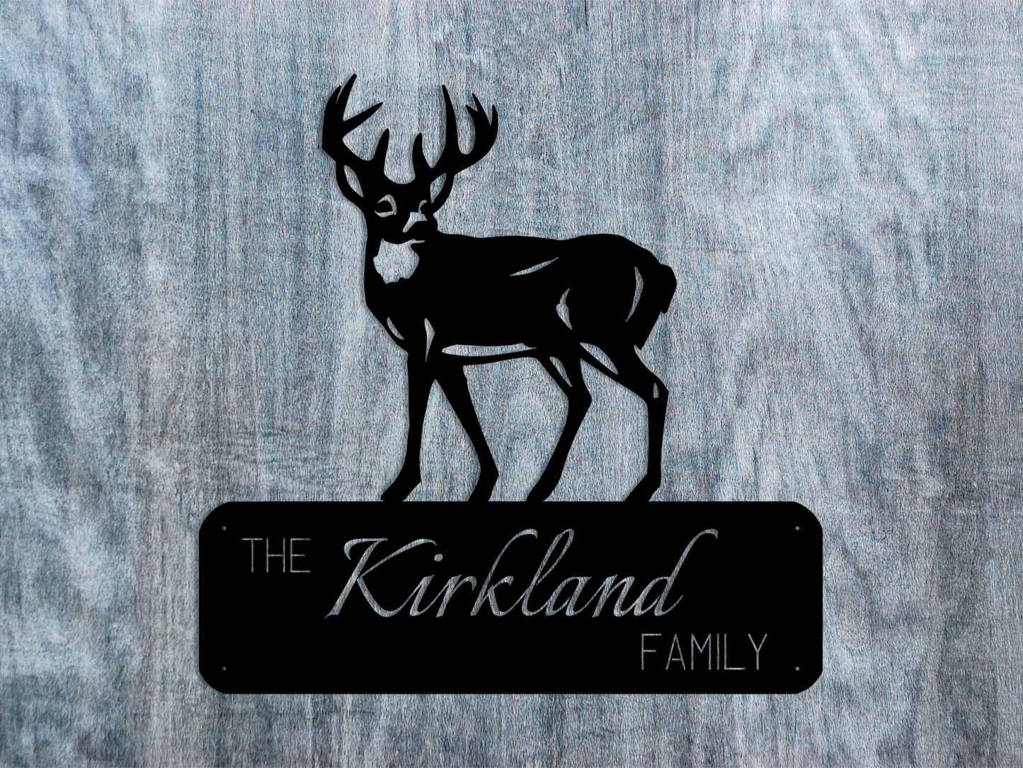 Deer Family Name Sign