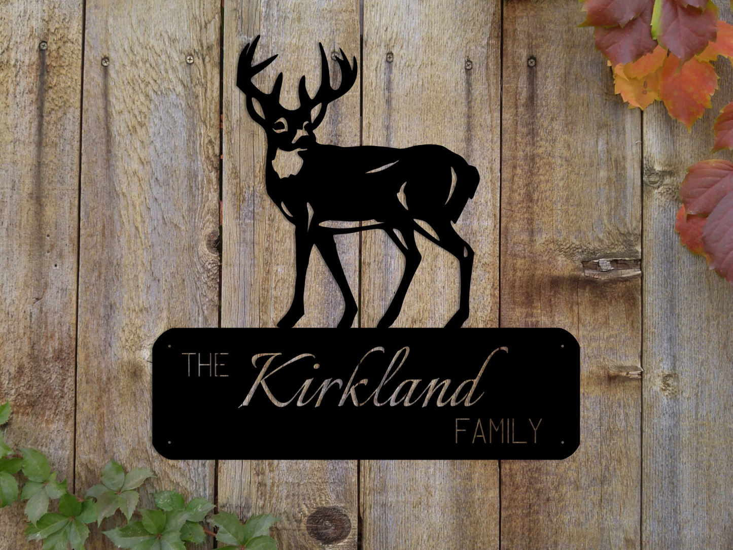 Deer Family Name Sign