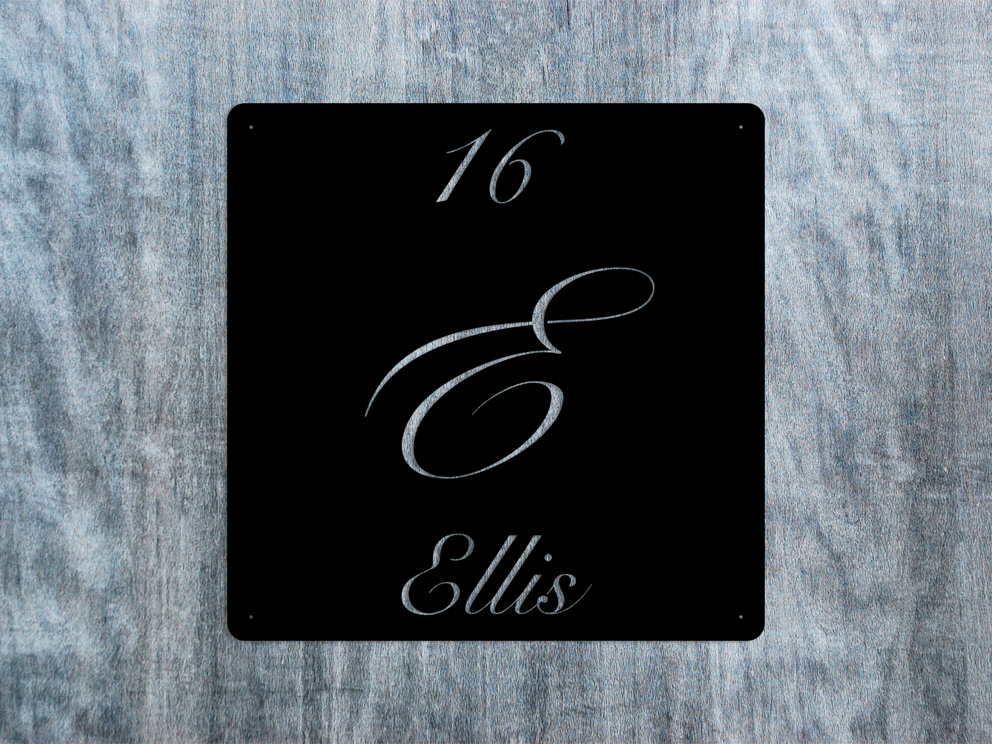 Elegant Letter E Family Name Sign