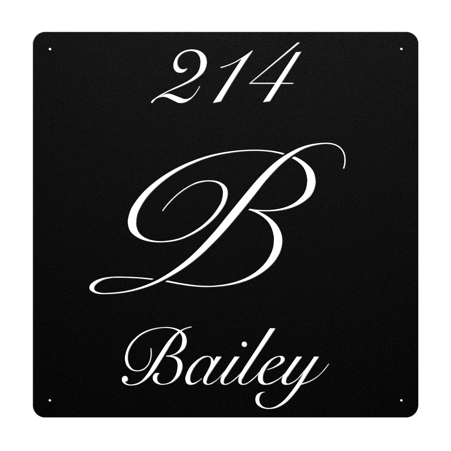 Elegant Letter B Family Name Sign