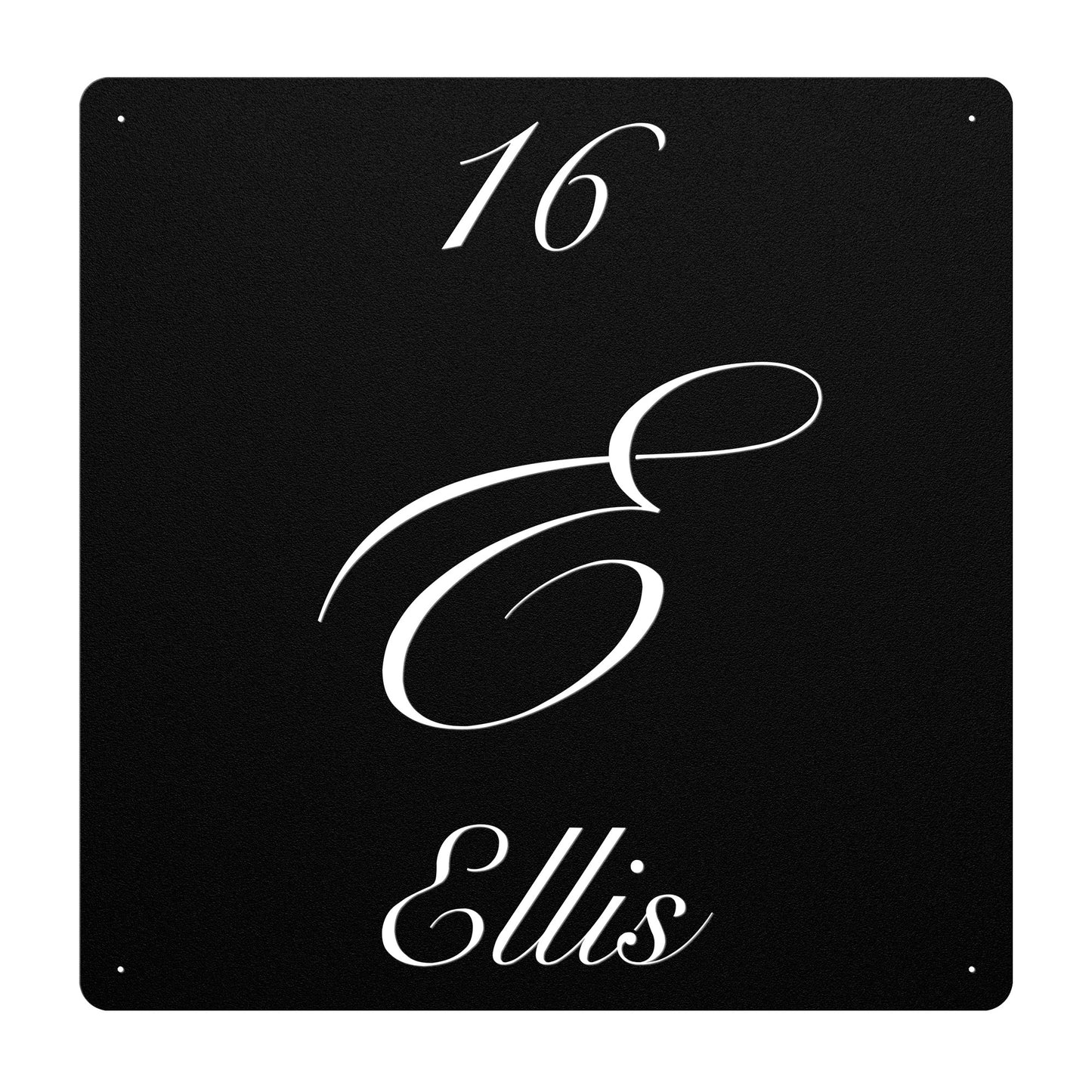 Elegant Letter E Family Name Sign