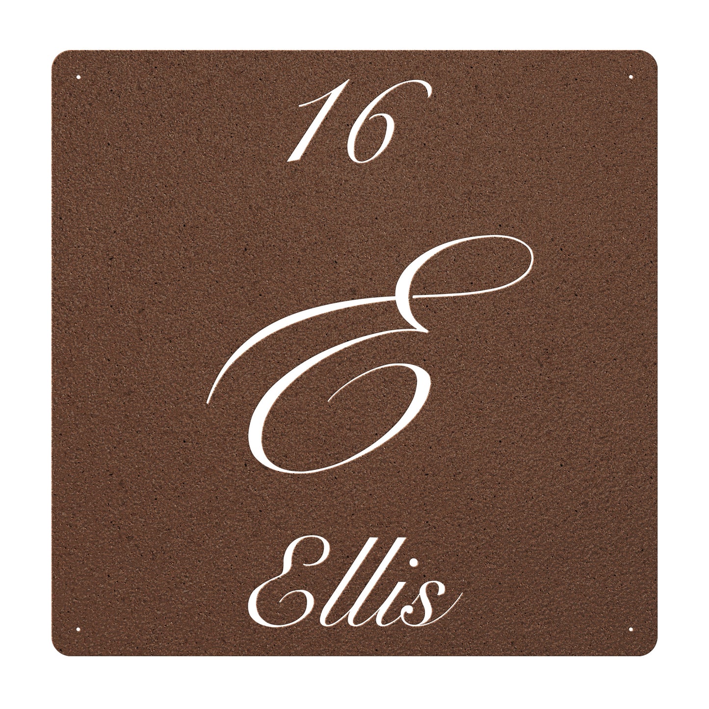 Elegant Letter E Family Name Sign