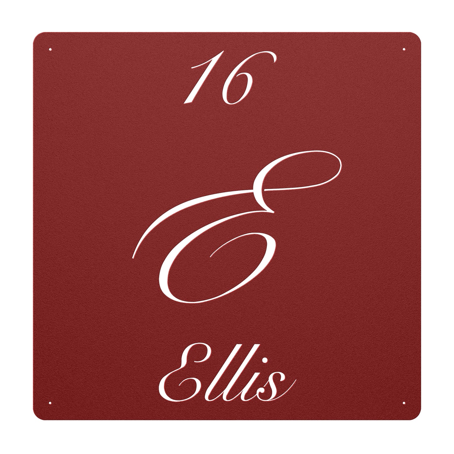 Elegant Letter E Family Name Sign