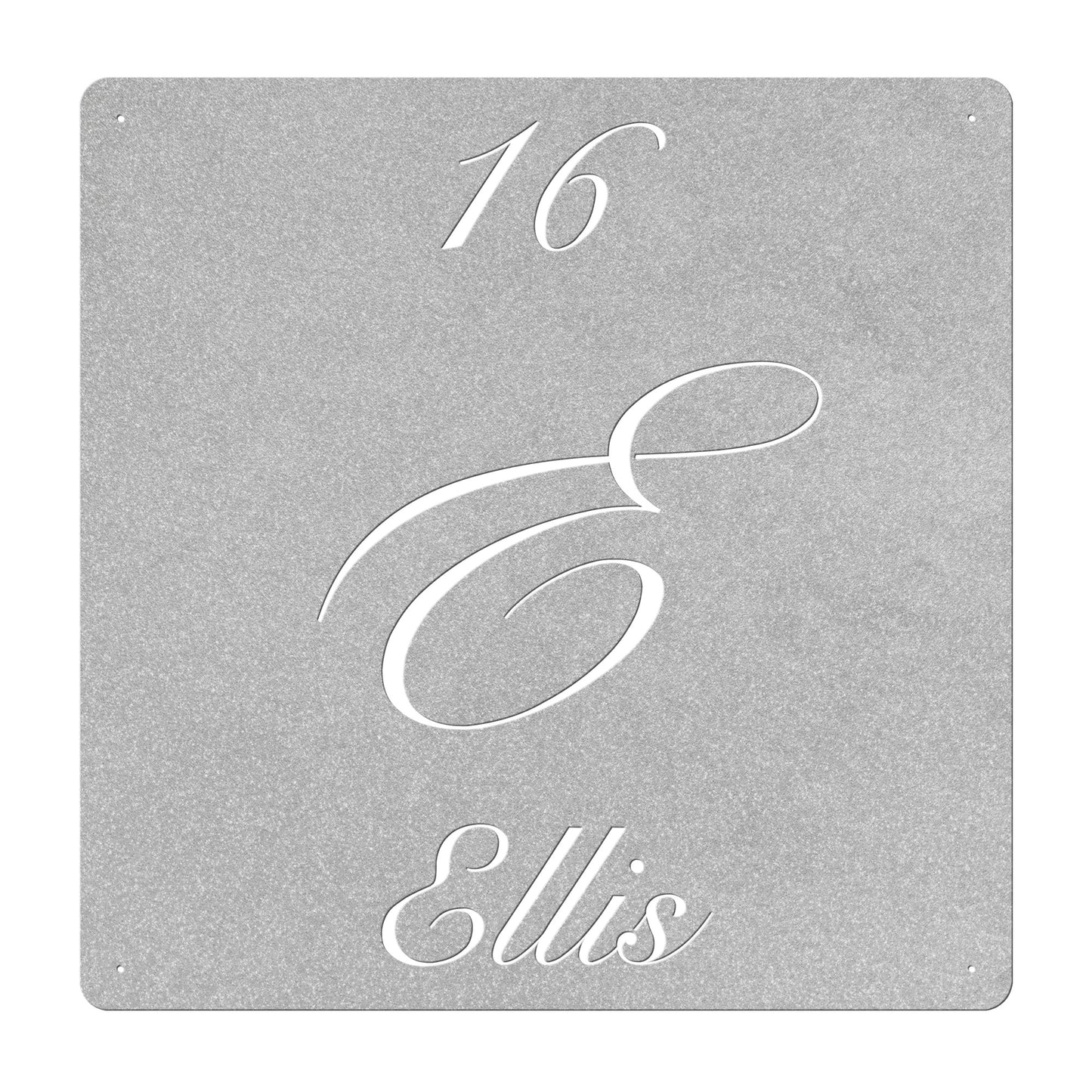 Elegant Letter E Family Name Sign