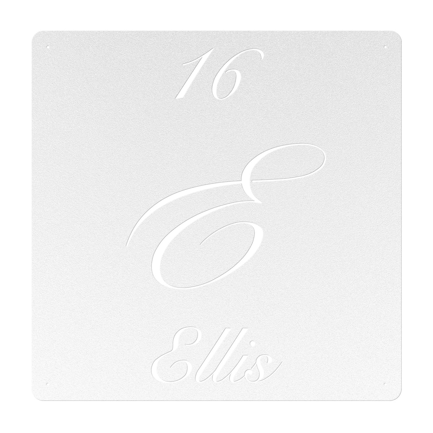 Elegant Letter E Family Name Sign