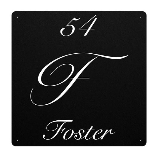 Elegant Letter F Family Name Sign