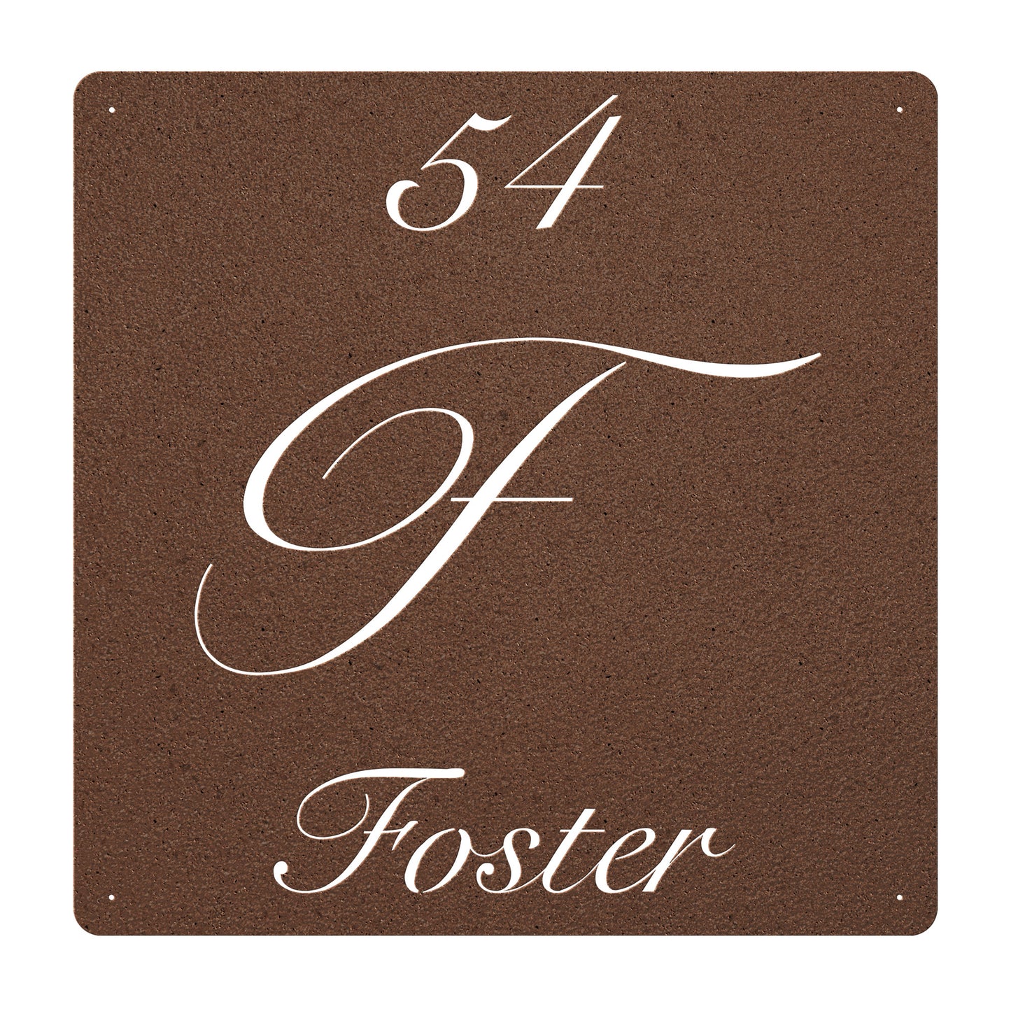 Elegant Letter F Family Name Sign