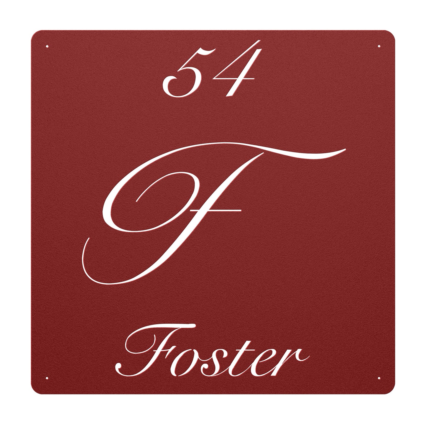 Elegant Letter F Family Name Sign