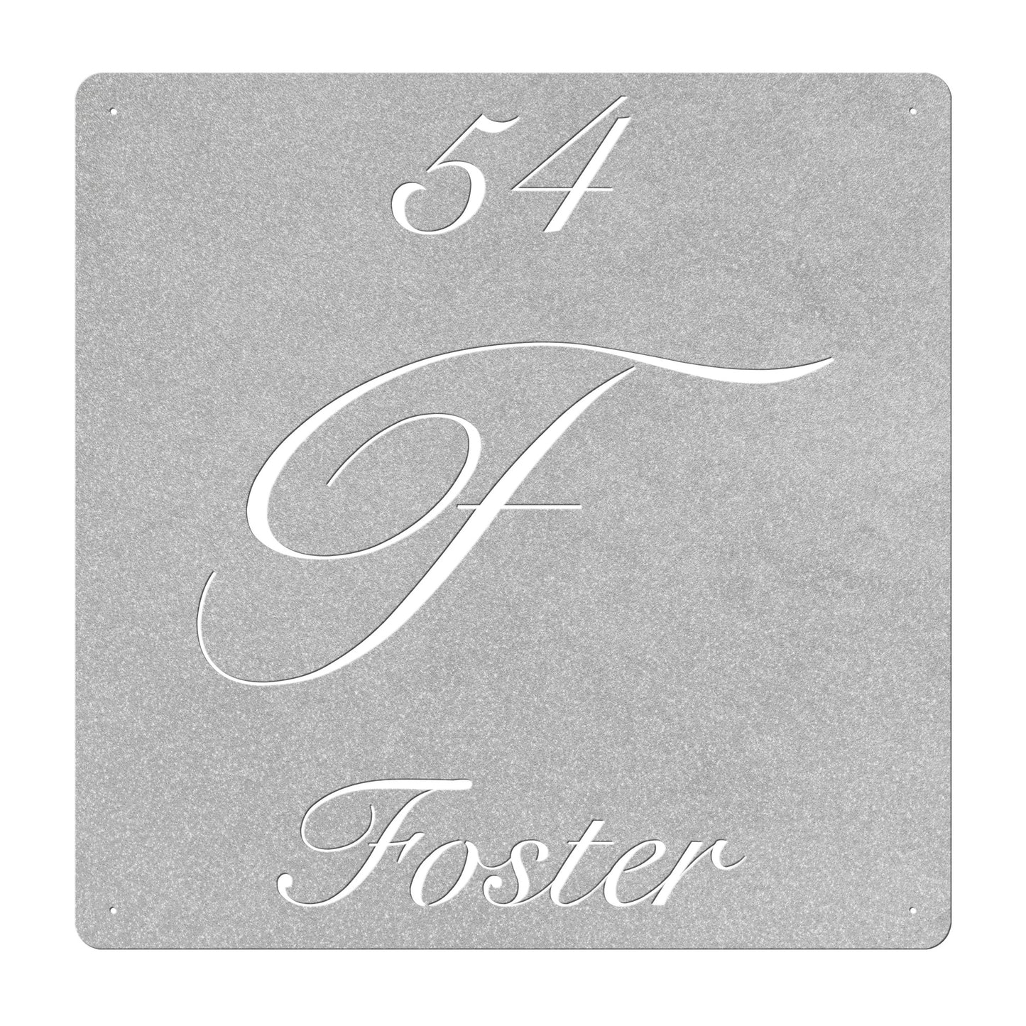 Elegant Letter F Family Name Sign