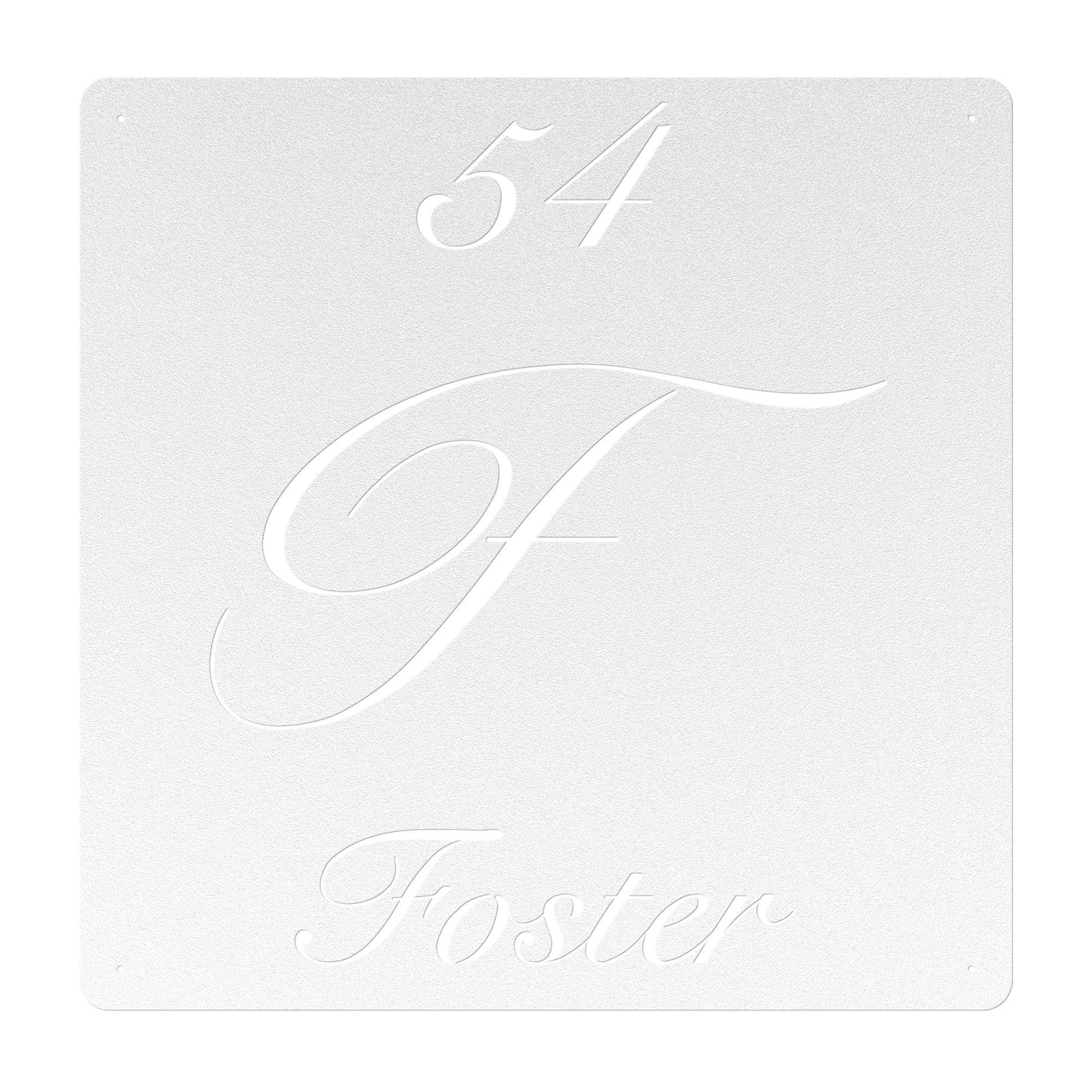 Elegant Letter F Family Name Sign