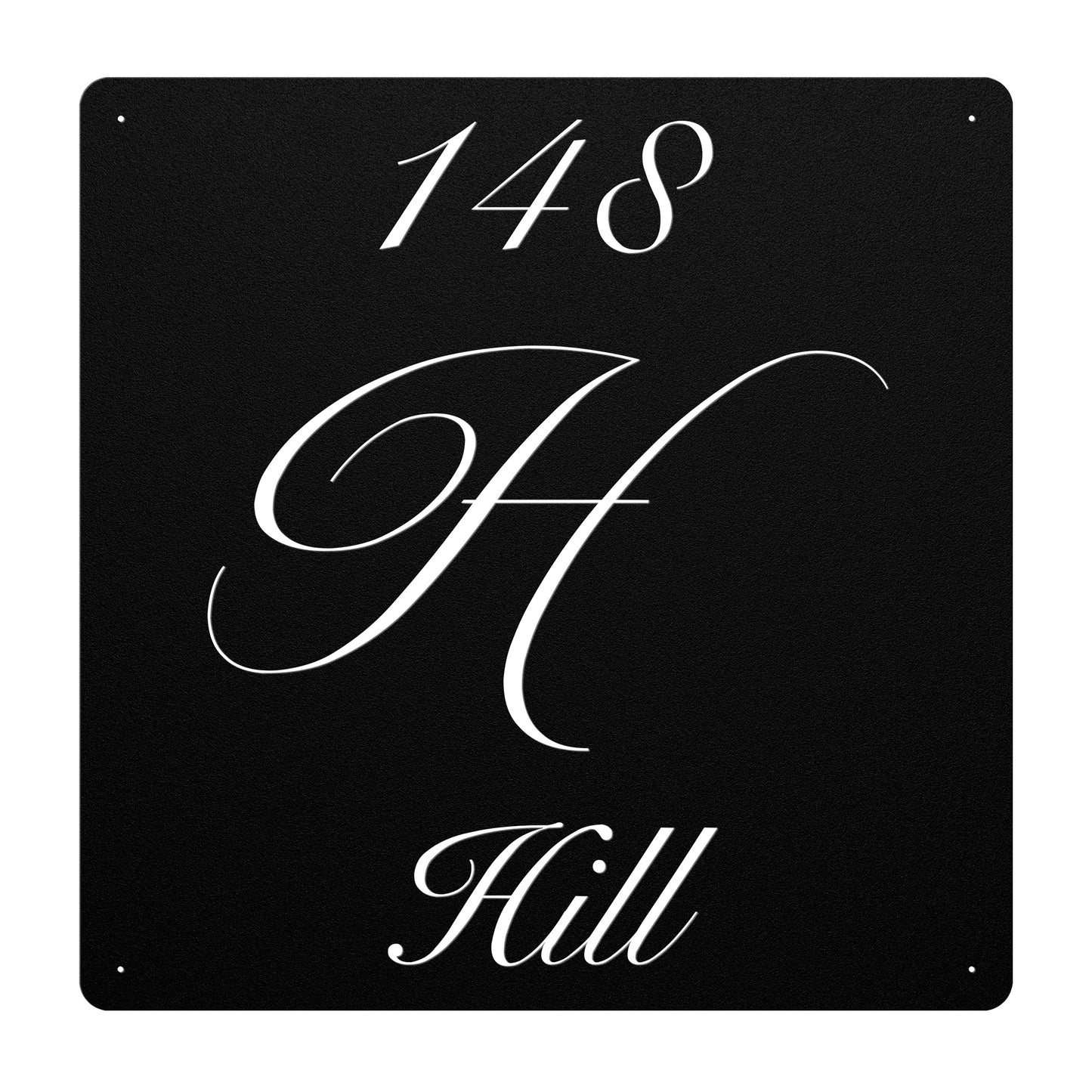 Elegant Letter H Family Name Sign