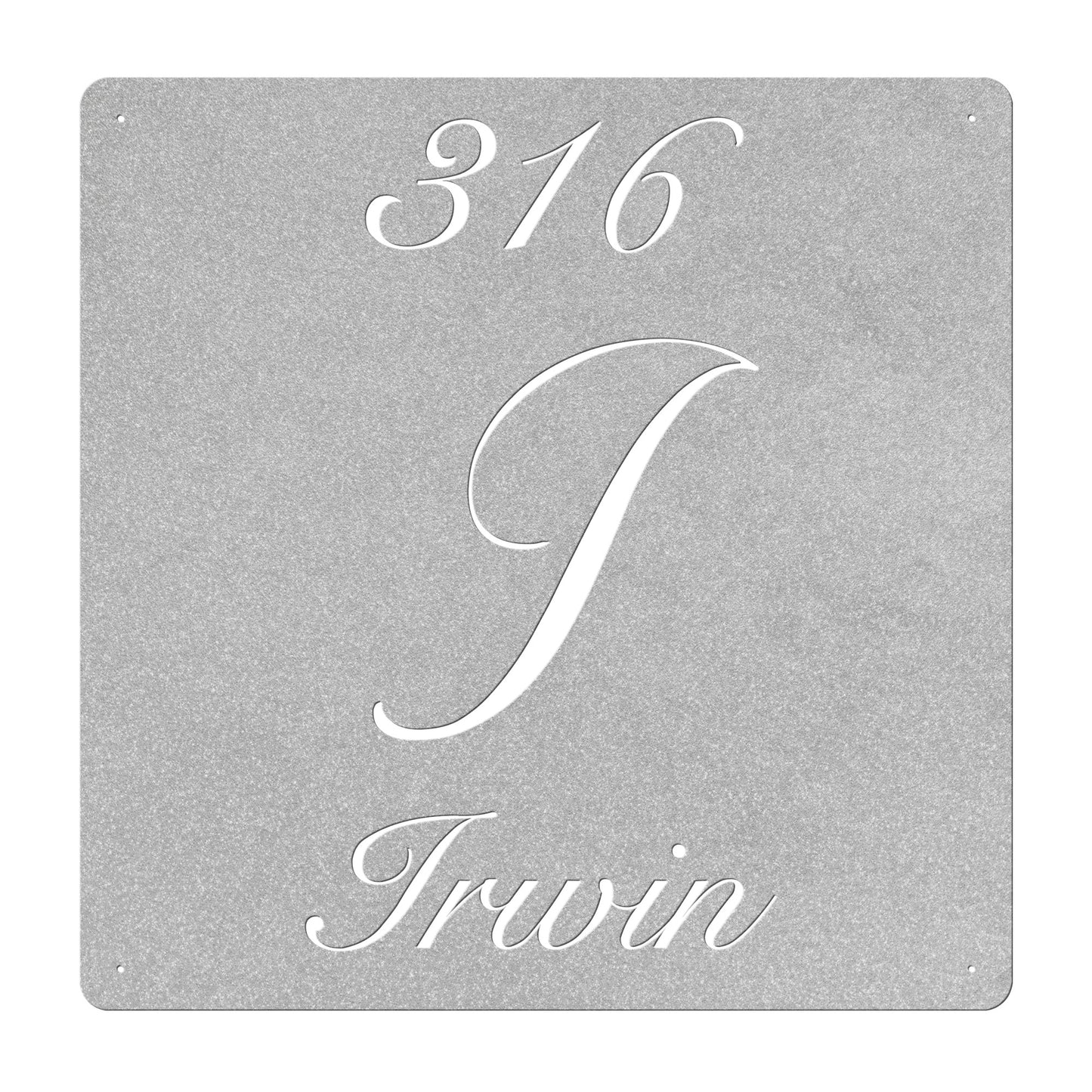 Elegant Letter I Family Name Sign