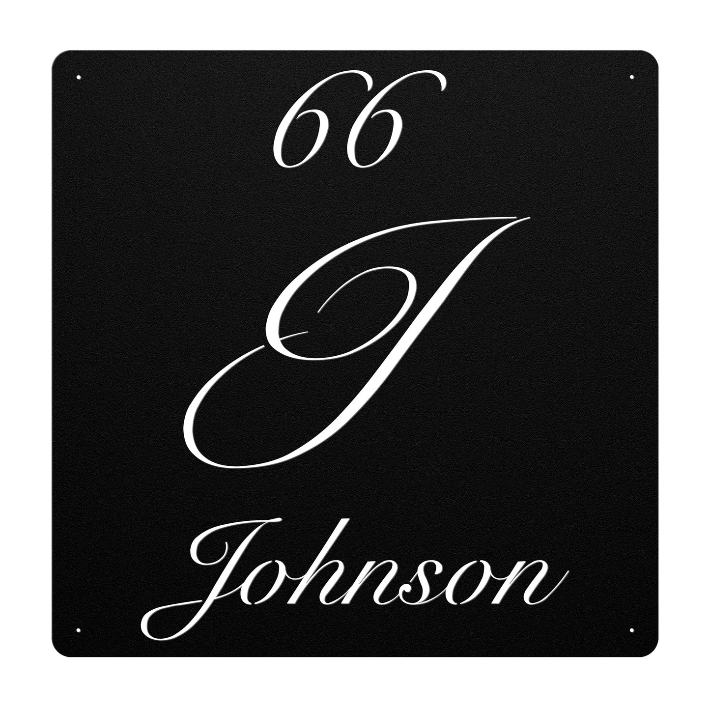 Elegant Letter J Family Name Sign