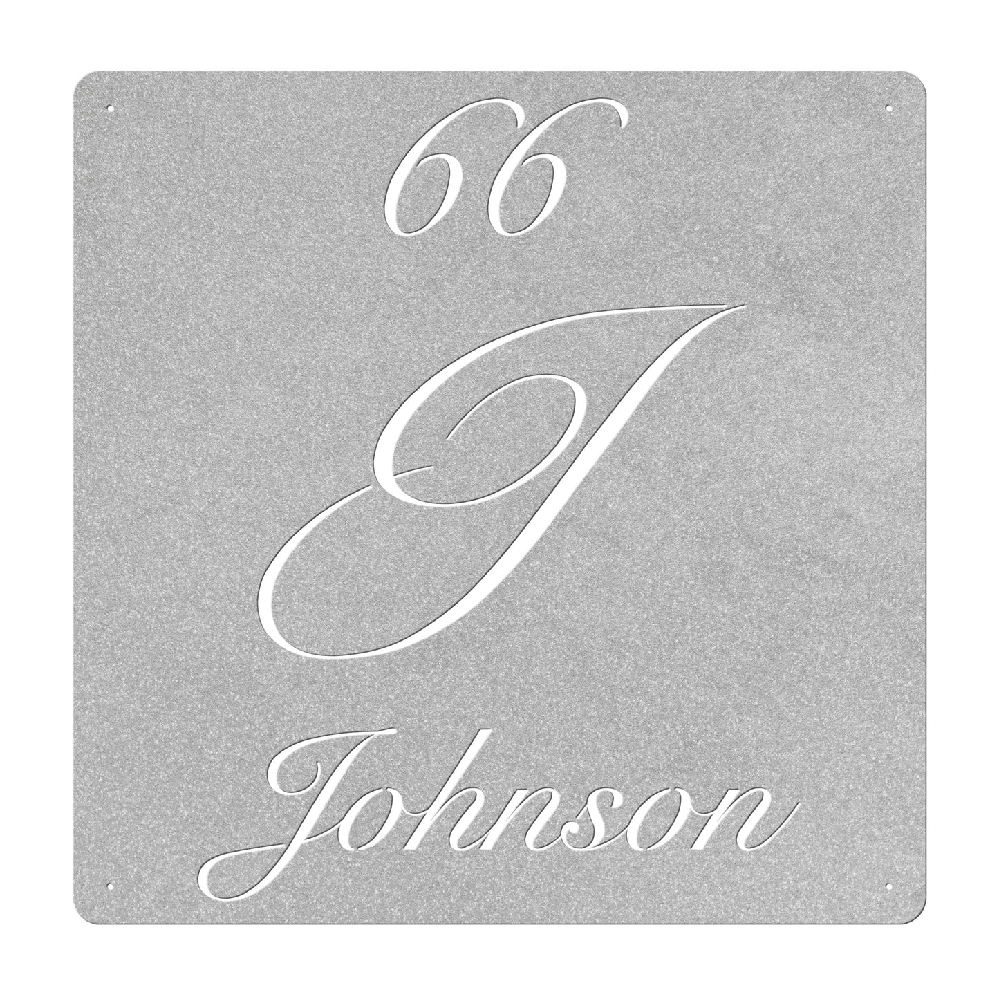 Elegant Letter J Family Name Sign