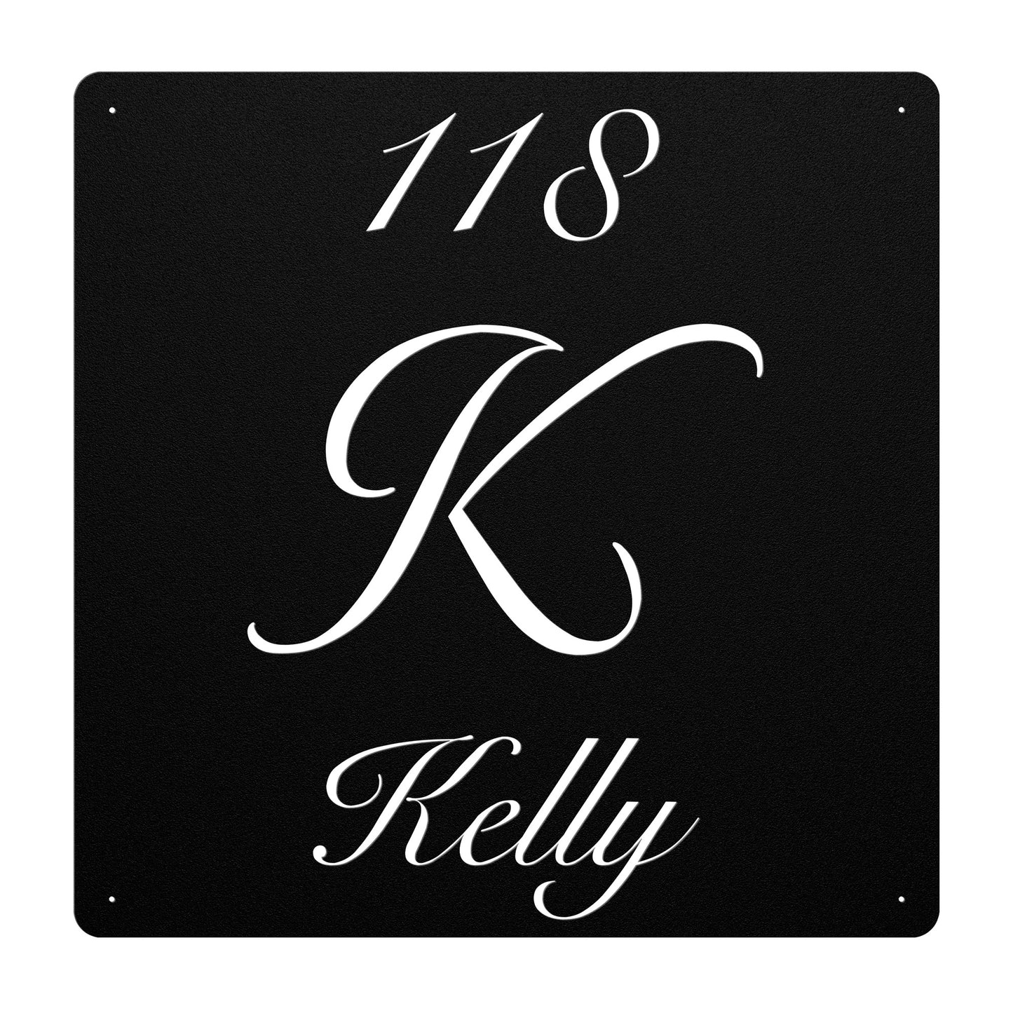 Elegant Letter K Family Name Sign