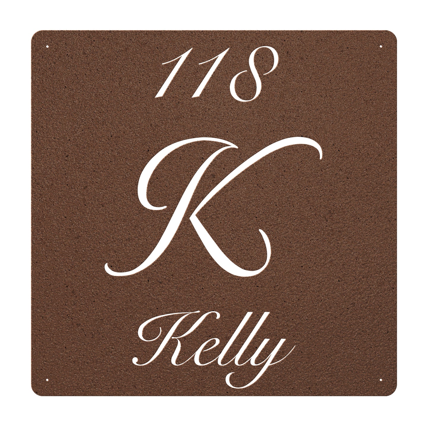 Elegant Letter K Family Name Sign