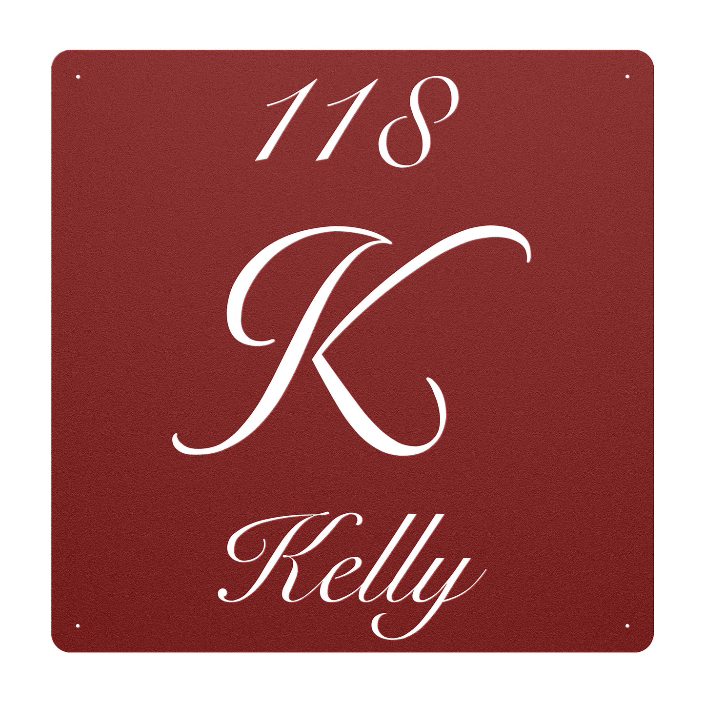 Elegant Letter K Family Name Sign