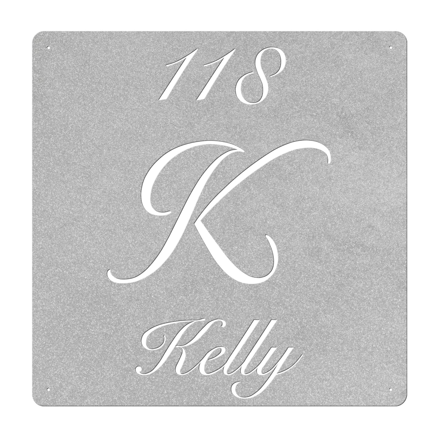 Elegant Letter K Family Name Sign