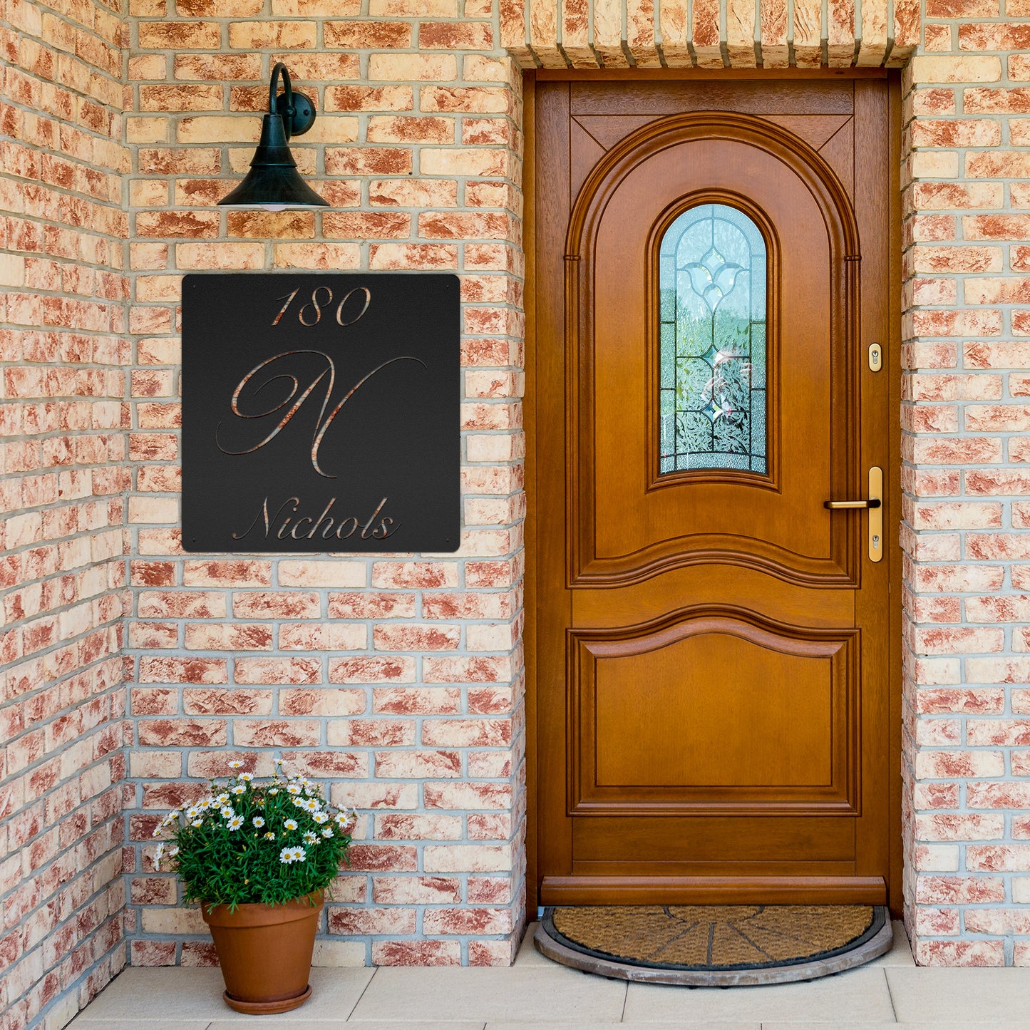 Elegant Letter N Family Name Sign