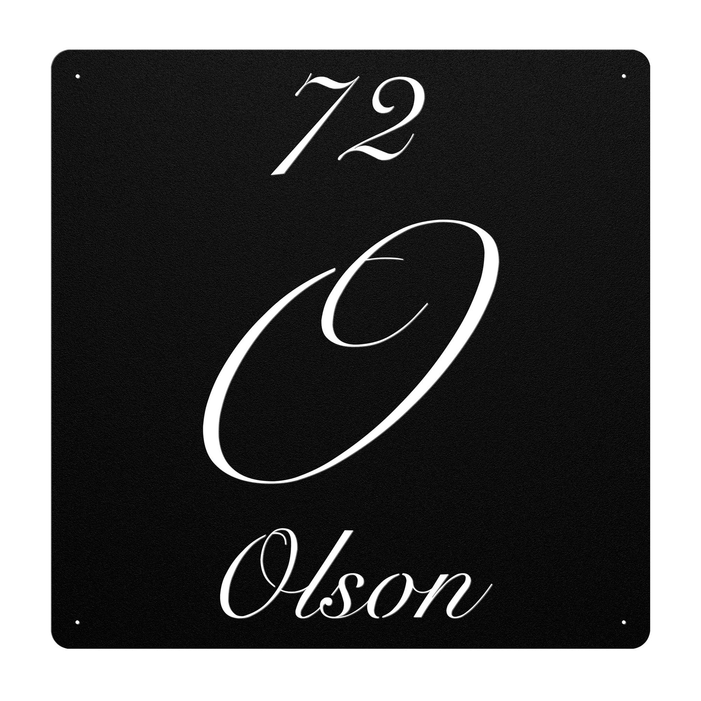 Elegant Letter O Family Name Sign