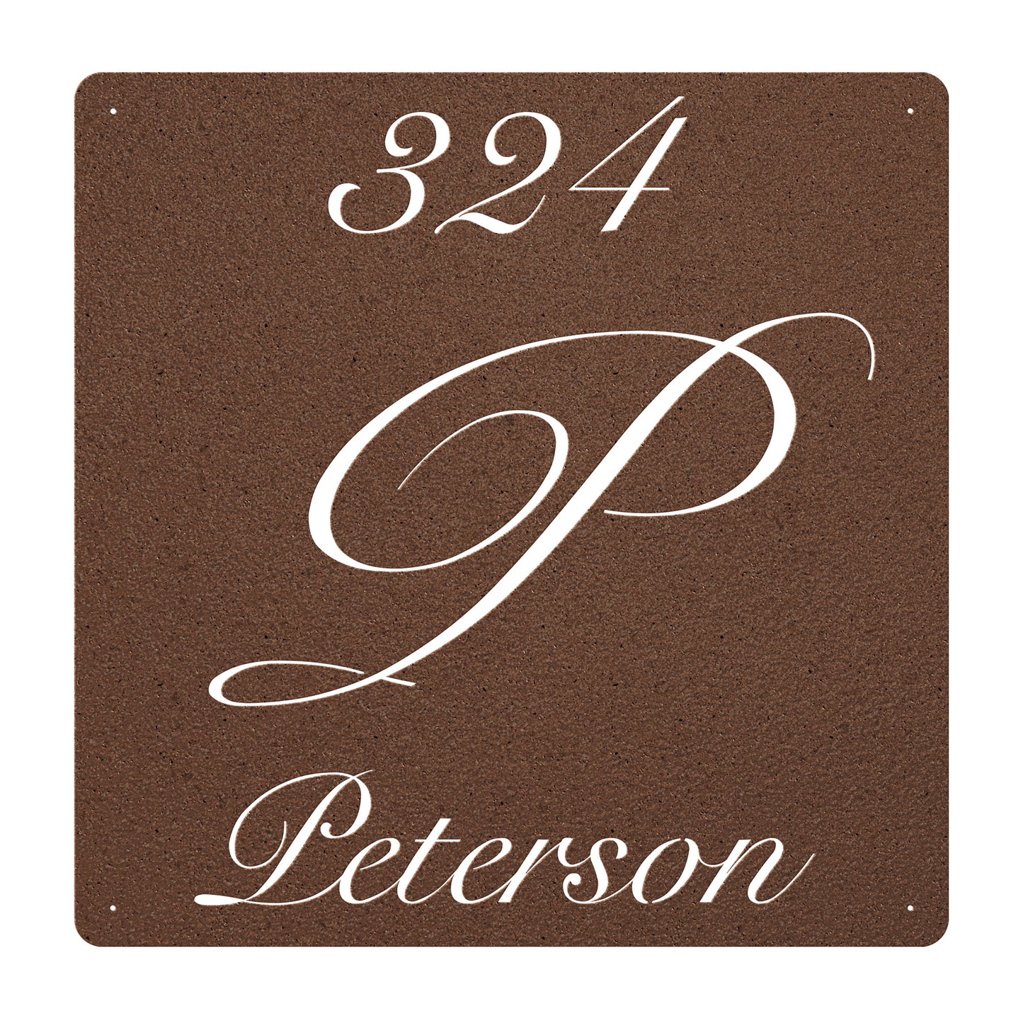 Elegant Letter P Family Name Sign