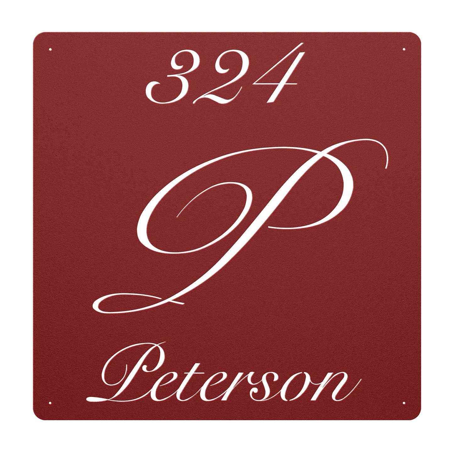 Elegant Letter P Family Name Sign