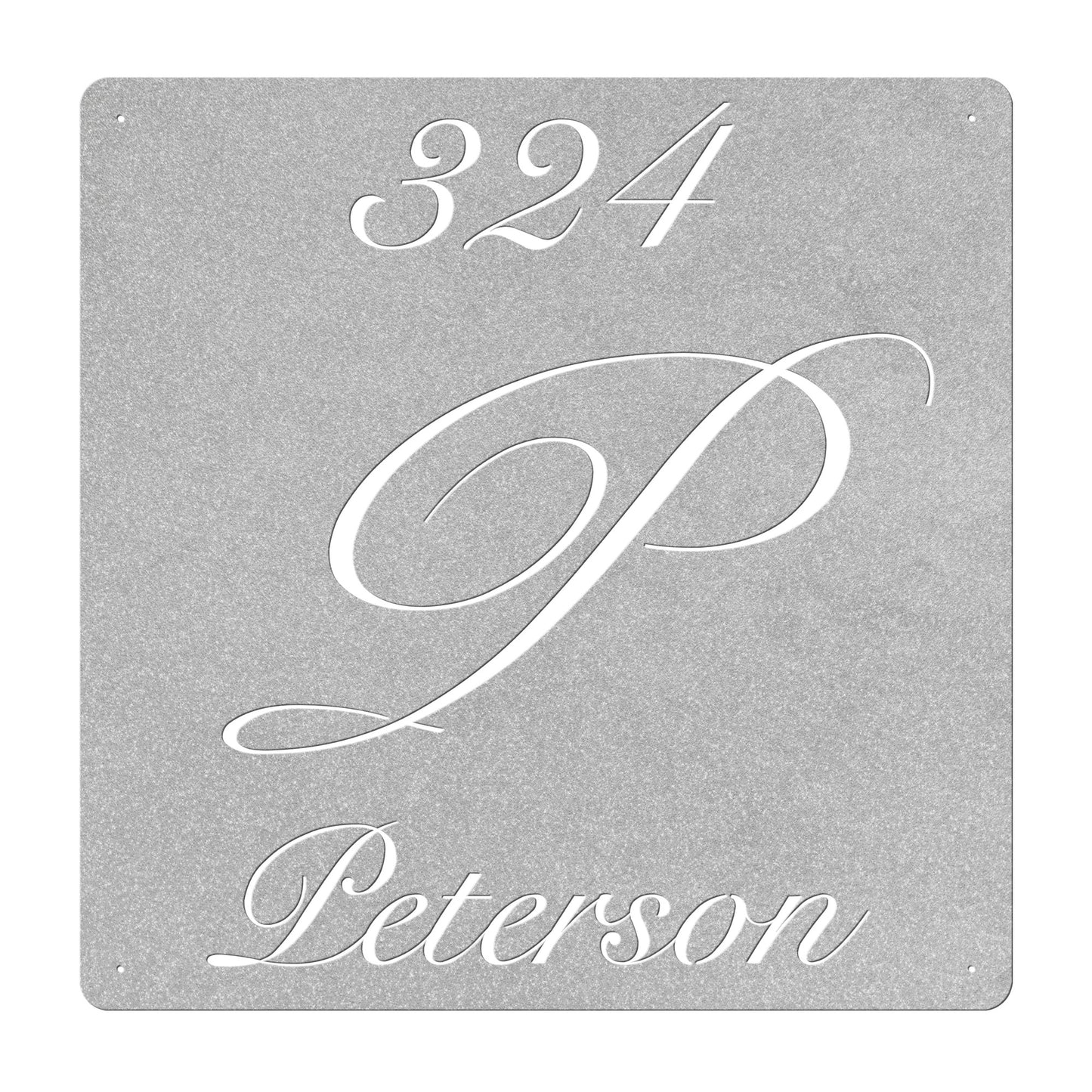 Elegant Letter P Family Name Sign