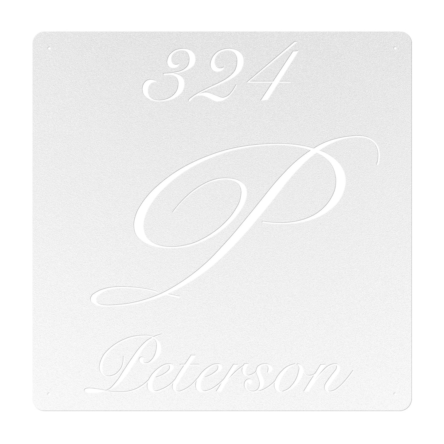 Elegant Letter P Family Name Sign