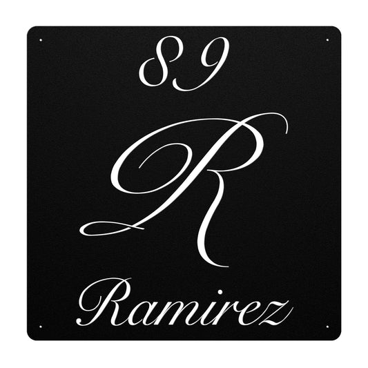 Elegant Letter R Family Name Sign