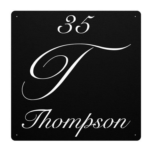 Elegant Letter T Family Name Sign