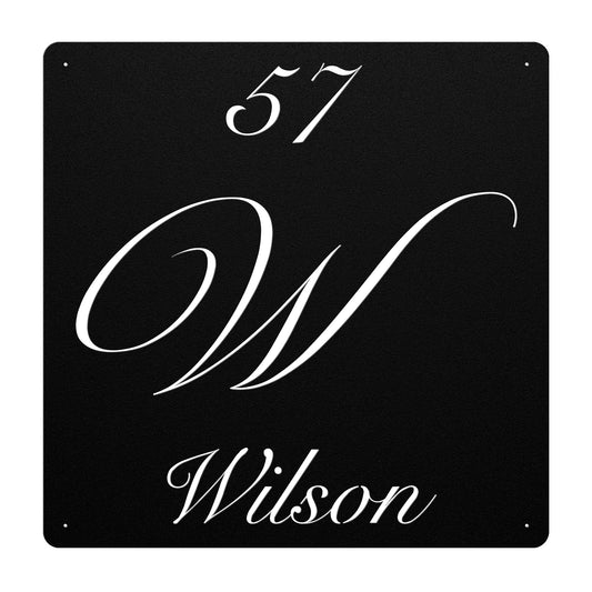 Elegant Letter W Family Name Sign