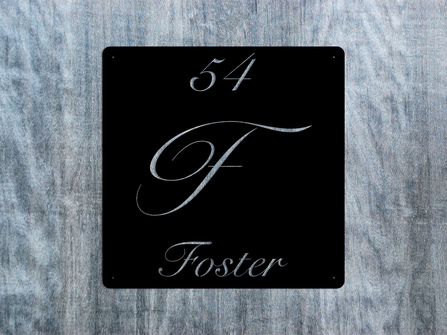 Elegant Letter F Family Name Sign