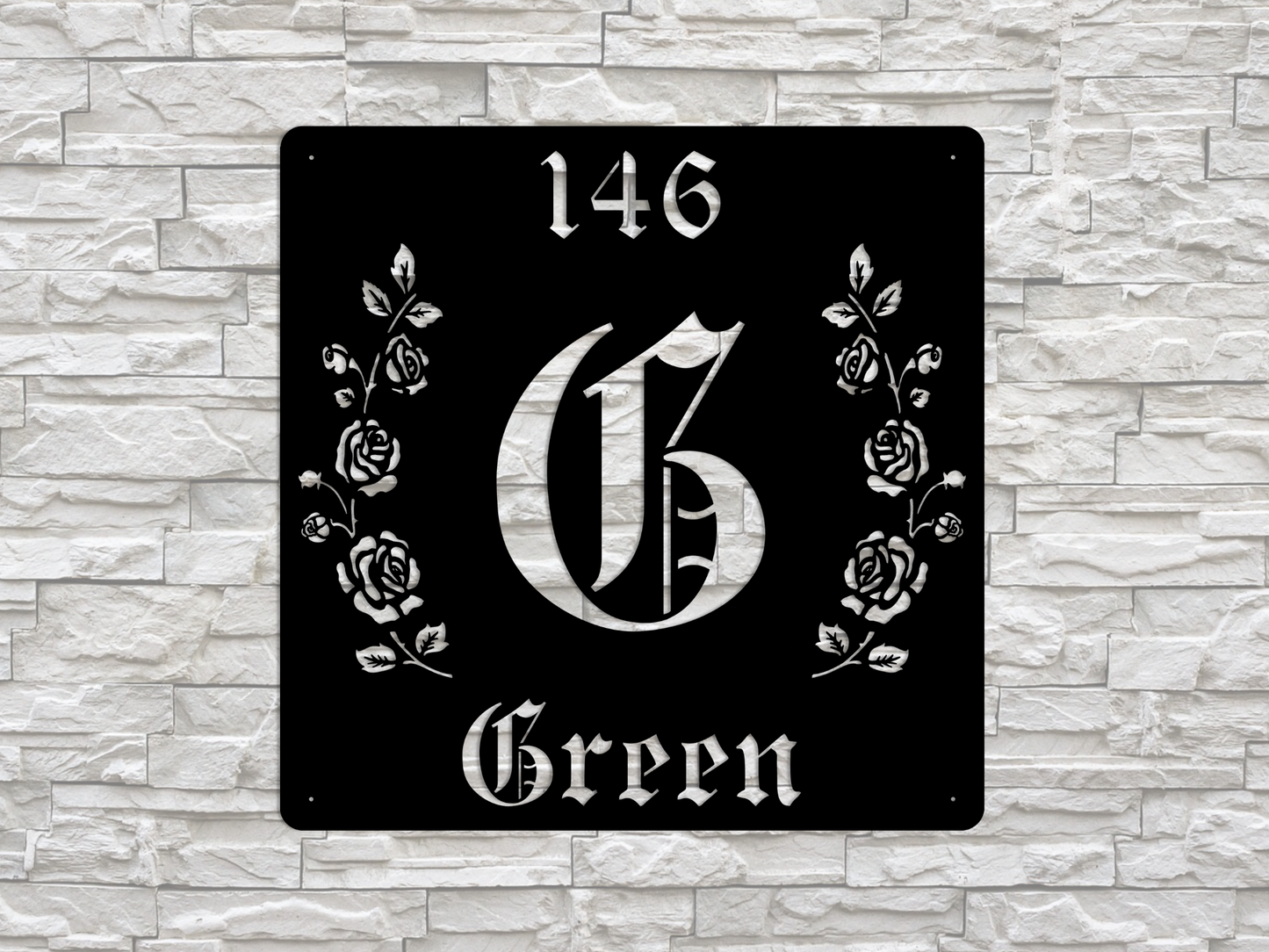 Retro-Gothic Letter G Family Name Sign