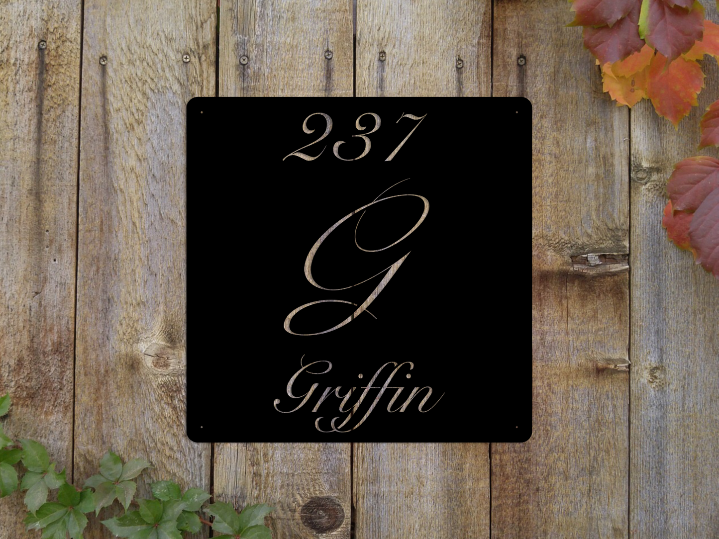 Elegant Letter G Family Name Sign