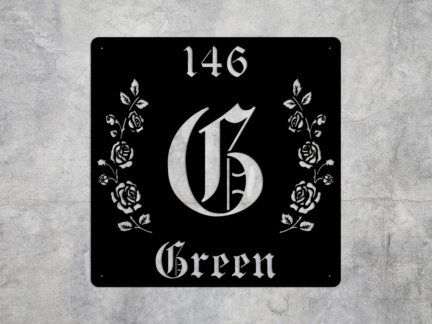 Retro-Gothic Letter G Family Name Sign