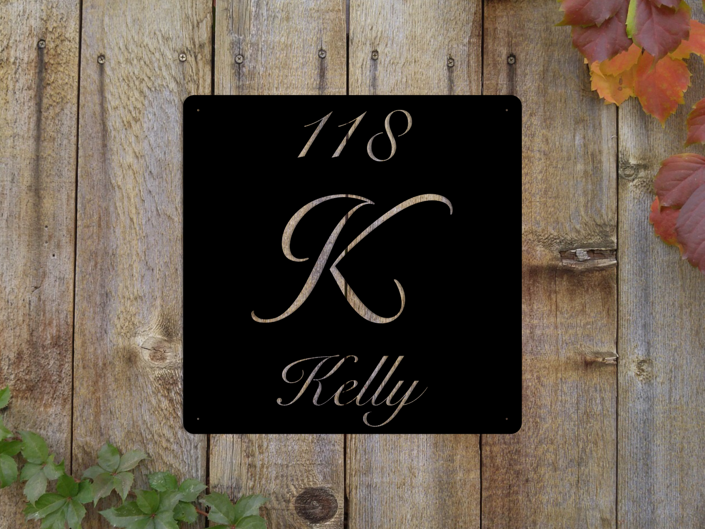 Elegant Letter K Family Name Sign