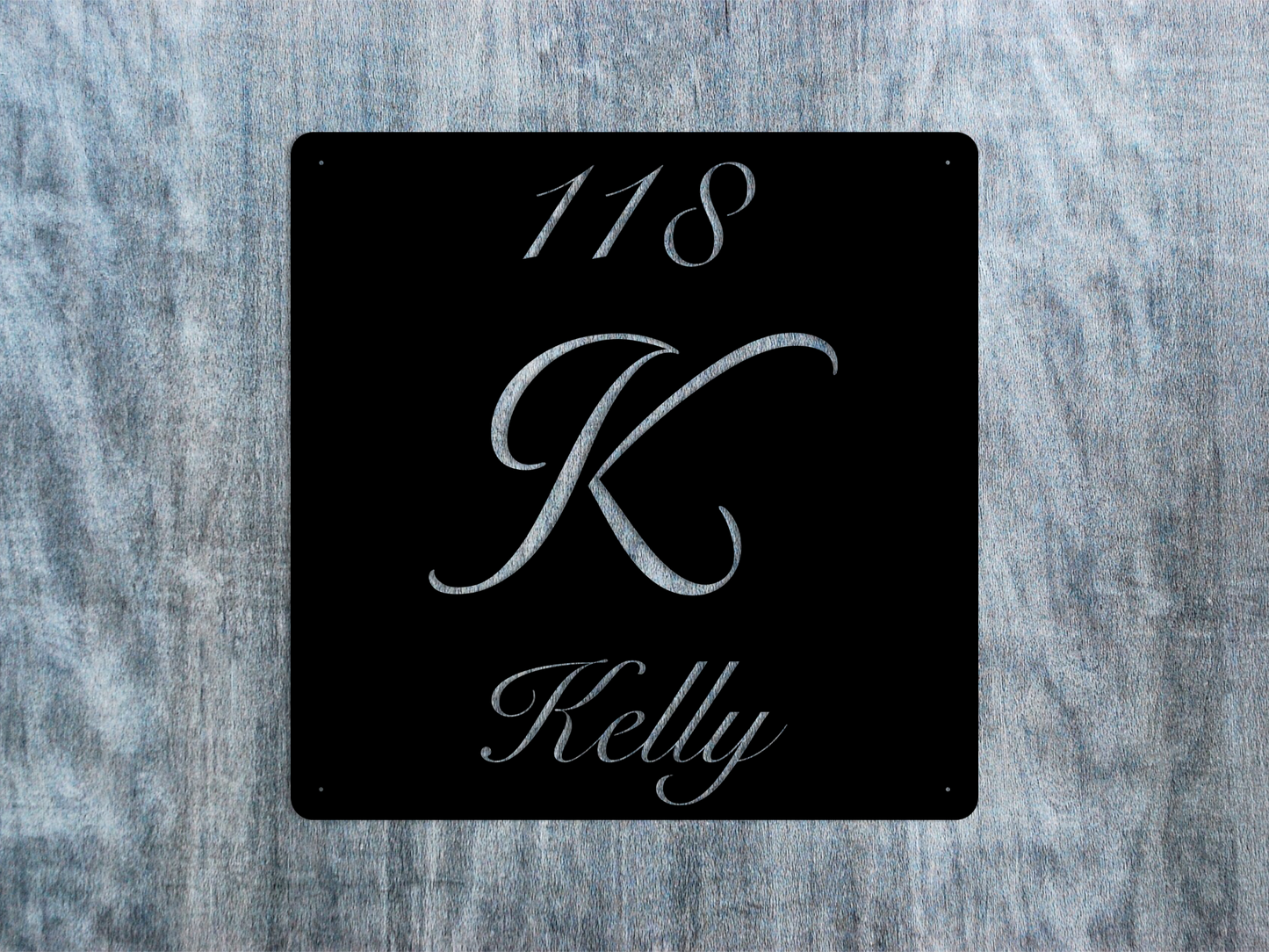 Elegant Letter K Family Name Sign