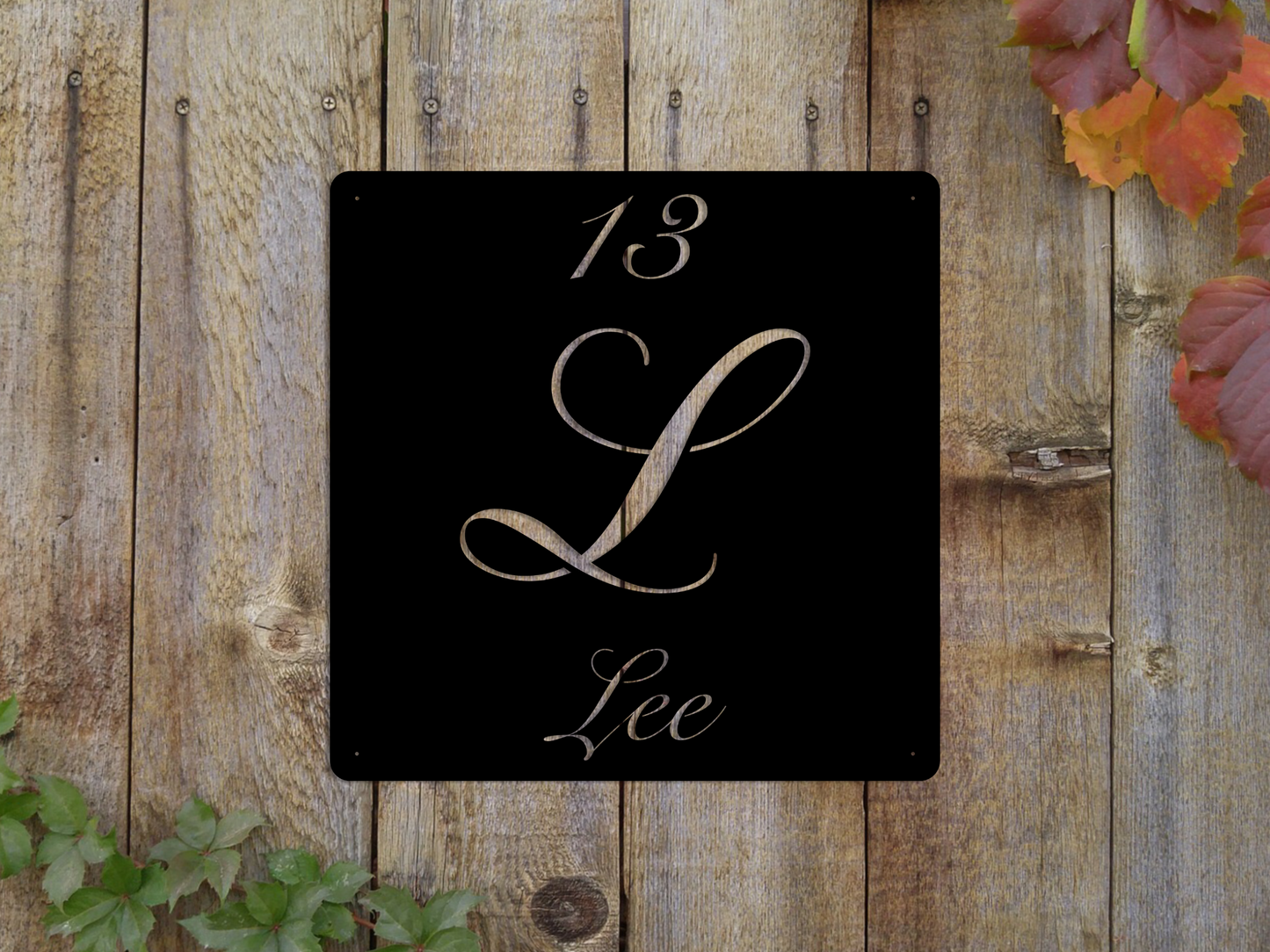 Elegant Letter L Family Name Sign