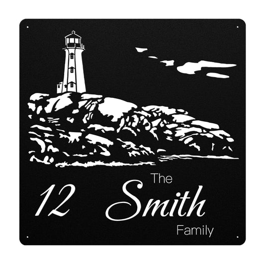 Lighthouse Family Name Sign